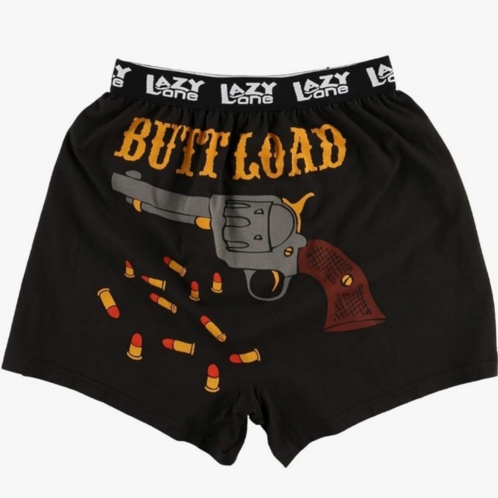 Lazy One Butt Load Comical Boxer Shorts. Men's Size: Small.